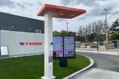 A drive thru canopy custom fabricated and installed at Dunkin in Allentown, PA