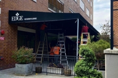 Installing canopy in Bethlehem, PA, for Edge Restaurant