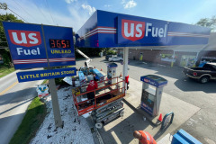 A Pylon Sign and Canopy Wrap at US Fuel in Lehigh Valley PA