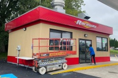 A custom building vinyl wrap at Raceway Gas in Coplay, PA