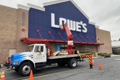Installing business signs in Bethlehem, PA, for Lowe