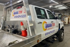 Close up of Amara Tow car wrap in Lehighton