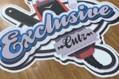 Close up of custom sign, view 1