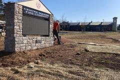 Installing a monument sign in Doylestown