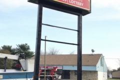 Close up of monument signs in Phillipsburg, NJ being installed