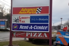 Monument signs in Doylestown for multiple businesses