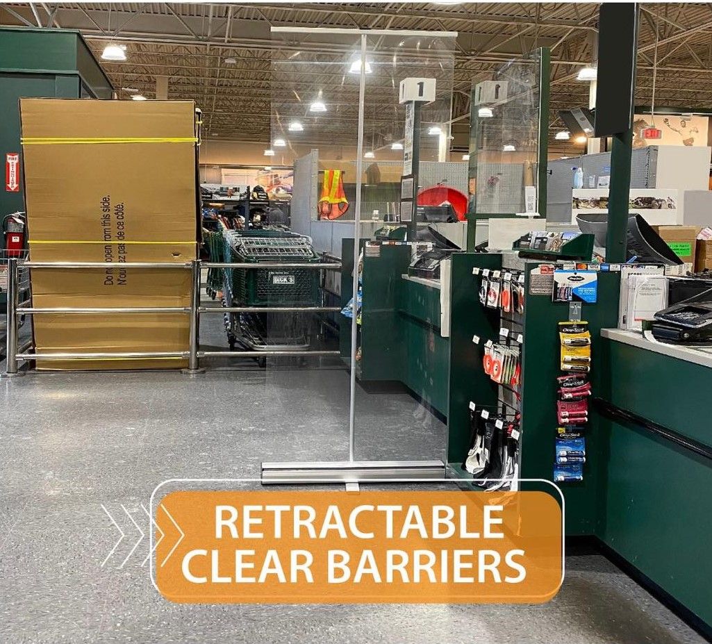 Retractable clear barriers