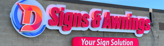 Dsigns and awnings banner