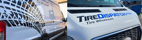 Tire Dispatch Van Lettering