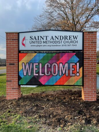 Light box and Digital Board combo monument sign for a church